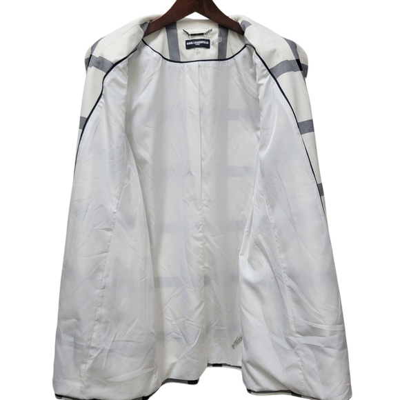 Karl Lagerfeld Women's Windowpane Plaid Blazer Size 8 Excellent Condition - Picture 9 of 12